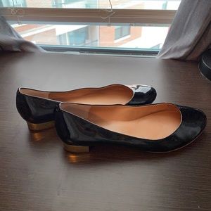 J Crew black and gold flats